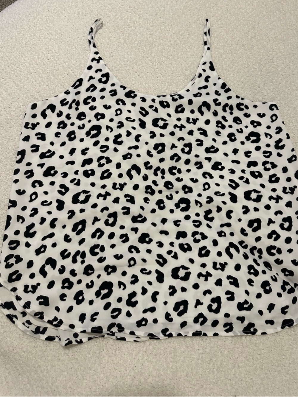 LOFT Black & White Leopard Print Cami Tank Top